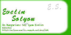 evelin solyom business card